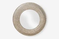 Espejo redondo de fibras naturales para decoración Balkan Boho